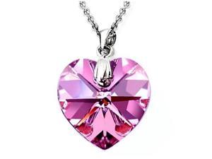 Zoe R Genuine 14mm Fuchsia Pink Crystal Heart Pendant made with Swarovski Elements Zoe R Genuine 14mm Fuchsia Pink Crystal Heart Pendant made with Swarovski Elements