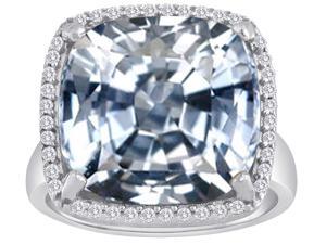 Star K Large Cushion Cut Simulated White Topaz Halo Ring in Sterling Silver Size 6 Star K Large Cushion Cut Simulated White Topaz Halo Ring in Sterling Silver Size 6
