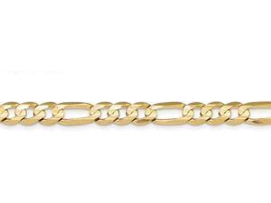 9 Inch 14k 7.5mm Concave Open Figaro Chain Ankle Bracelet in 14 kt Yellow Gold 9 Inch 14k 7.5mm Concave Open Figaro Chain Ankle Bracelet in 14 kt Yellow Gold