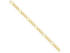 8 Inch 14k 7mm Flat Figaro Chain Bracelet in 14 kt Yellow Gold 8 Inch 14k 7mm Flat Figaro Chain Bracelet in 14 kt Yellow Gold