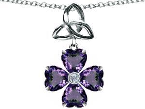 Celtic Love by Kelly Lucky Shamrock with Celtic Knot made with Heart 6mm Simulated Alexandrite in Sterling Silver Celtic Love by Kelly Lucky Shamrock with Celtic Knot made with Heart 6mm Simulated Alexandrite in Sterling Silver