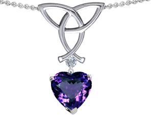 Celtic Love by Kelly Love Knot Pendant with 8mm Heart Shape Simulated Alexandrite in Sterling Silver Celtic Love by Kelly Love Knot Pendant with 8mm Heart Shape Simulated Alexandrite in Sterling Silver