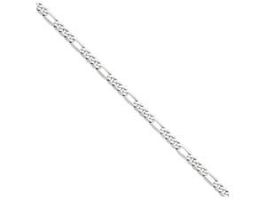 9 Inch 14k White Gold 6.0mm Flat Figaro Chain Ankle Bracelet (Smaller Ankles) 9 Inch 14k White Gold 6.0mm Flat Figaro Chain Ankle Bracelet (Smaller Ankles)
