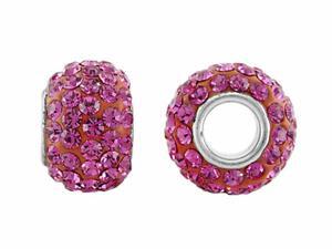 Storywheel Hot Pink Crystal Bead / Charm in Sterling Silver Storywheel Hot Pink Crystal Bead / Charm in Sterling Silver