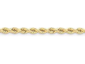 9 Inch 14k 5mm Handmade Regular Rope Chain Ankle Bracelet (Smaller Ankles) in 14 kt Yellow Gold 9 Inch 14k 5mm Handmade Regular Rope Chain Ankle Bracelet (Smaller Ankles) in 14 kt Yellow Gold