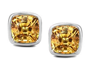 Star K 8mm Cushion Cut Simulated Imperial Yellow Topaz Earrings Studs in Sterling Silver Star K 8mm Cushion Cut Simulated Imperial Yellow Topaz Earrings Studs in Sterling Silver