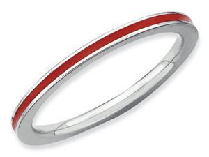 Stackable Expressions Sterling Silver Red Enameled 1.5mm Stackable Ring Size 7 Stackable Expressions Sterling Silver Red Enameled 1.5mm Stackable Ring Size 7