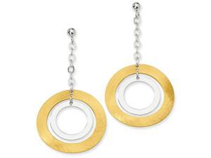 Sterling Silver and 18K Yellow Gold Plated Ball Post Dangle Earrings Sterling Silver and 18K Yellow Gold Plated Ball Post Dangle Earrings