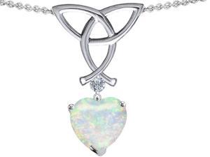 Celtic Love by Kelly Love Knot Pendant with 8mm Heart Shape Simulated Opal in Sterling Silver Celtic Love by Kelly Love Knot Pendant with 8mm Heart Shape Simulated Opal in Sterling Silver