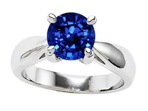 Star K 7mm Round Created Sapphire Ring in Sterling Silver Size 4.5 Star K 7mm Round Created Sapphire Ring in Sterling Silver Size 4.5