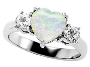 Star K 8mm Heart Shape Simulated Opal Ring in Sterling Silver Size 7.5 Star K 8mm Heart Shape Simulated Opal Ring in Sterling Silver Size 7.5