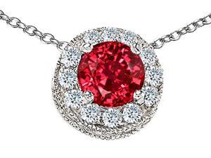 Star K Round 6mm Created Ruby Pendant in Sterling Silver Star K Round 6mm Created Ruby Pendant in Sterling Silver
