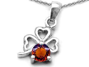 Celtic Love by Kelly Round Simulated Garnet Lucky Clover Pendant in Sterling Silver Celtic Love by Kelly Round Simulated Garnet Lucky Clover Pendant in Sterling Silver