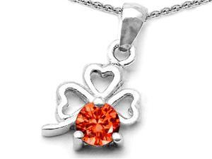 Celtic Love by Kelly Round Simulated Orange Mexican Fire Opal Lucky Clover Pendant in Sterling Silver Celtic Love by Kelly Round Simulated Orange Mexican Fire Opal Lucky Clover Pendant in Sterling Silver