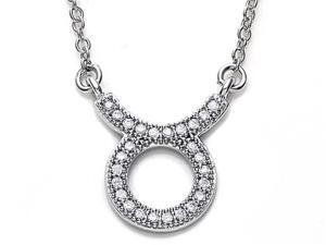 Zoe R Sterling Silver Micro Pave Hand Set Cubic Zirconia CZ Taurus Zodiac Pendant On 18 Inch Adjustable Chain Zoe R Sterling Silver Micro Pave Hand Set Cubic Zirconia CZ Taurus Zodiac Pendant On 18 Inch Adjustable Chain