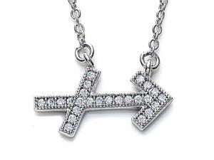 Zoe R Sterling Silver Micro Pave Hand Set Cubic Zirconia CZ Sagittarius Zodiac Pendant On 18 Inch Adjustable C Zoe R Sterling Silver Micro Pave Hand Set Cubic Zirconia CZ Sagittarius Zodiac Pendant On 18 Inch Adjustable C