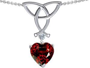 Celtic Love by Kelly Love Knot Pendant with 8mm Heart Shape Simulated Garnet in Sterling Silver Celtic Love by Kelly Love Knot Pendant with 8mm Heart Shape Simulated Garnet in Sterling Silver
