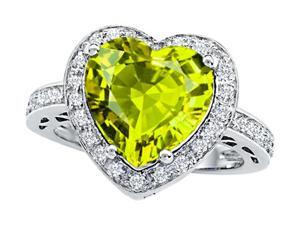 Star K Large 10mm Heart Shape Simulated Peridot Wedding Ring in Sterling Silver Size 6 Star K Large 10mm Heart Shape Simulated Peridot Wedding Ring in Sterling Silver Size 6