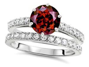 Star K Round 7mm Simulated Garnet Wedding Ring in Sterling Silver Size 6 Star K Round 7mm Simulated Garnet Wedding Ring in Sterling Silver Size 6
