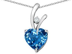 1.95 cttw Original Star K(TM) Genuine Heart Shaped Blue Topaz Pendant 1.95 cttw Original Star K(TM) Genuine Heart Shaped Blue Topaz Pendant