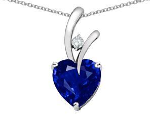 Star K 1.95 CTW Heart Shaped 8mm Created Sapphire in Sterling Silver Pendant Necklace 18" Star K 1.95 CTW Heart Shaped 8mm Created Sapphire in Sterling Silver Pendant Necklace 18"
