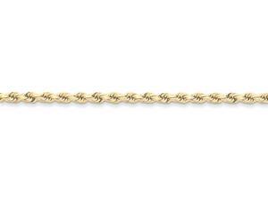 9 Inch 10k 3.5mm Handmade bright-cut Rope Chain Ankle Bracelet (Smaller Ankles) in 10 kt Yellow Gold 9 Inch 10k 3.5mm Handmade bright-cut Rope Chain Ankle Bracelet (Smaller Ankles) in 10 kt Yellow Gold