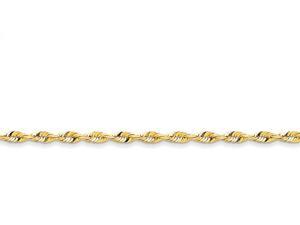 9 Inch 14k 4mm Bright-cut Extra-light Rope Chain Ankle Bracelet in 14 kt Yellow Gold 9 Inch 14k 4mm Bright-cut Extra-light Rope Chain Ankle Bracelet in 14 kt Yellow Gold