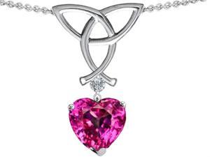 Celtic Love by Kelly Love Knot Pendant with 8mm Heart Shape Simulated Pink Tourmaline in Sterling Silver Celtic Love by Kelly Love Knot Pendant with 8mm Heart Shape Simulated Pink Tourmaline in Sterling Silver