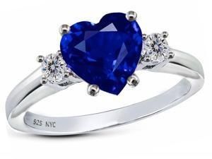 Star K 8mm Heart Shape Created Sapphire Ring in Sterling Silver Size 5.5 Star K 8mm Heart Shape Created Sapphire Ring in Sterling Silver Size 5.5