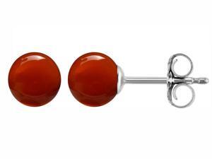Star K Round Simulated Garnet 7mm Ball Earring Studs in Sterling Silver Star K Round Simulated Garnet 7mm Ball Earring Studs in Sterling Silver