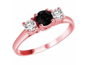 Ryan Jonathan Brillante Three Stone White and Black Diamond Cocktail Ring in 14K Rose Gold Ryan Jonathan Brillante Three Stone White and Black Diamond Cocktail Ring in 14K Rose Gold