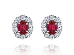 Ryan Jonathan Oval Ruby and Diamond Earrings in Platinum (7.25 cttw) Ryan Jonathan Oval Ruby and Diamond Earrings in Platinum (7.25 cttw)