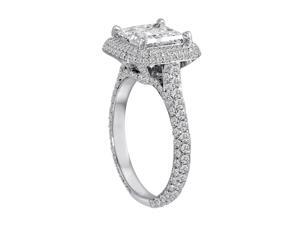 Ryan Jonathan GIA Certified Princess Diamond Halo Engagement Ring in Platinum (3.75 cttw, F/VS) Ryan Jonathan GIA Certified Princess Diamond Halo Engagement Ring in Platinum (3.75 cttw, F/VS)