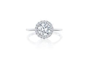 Ryan Jonathan GIA Certified Diamond Halo Engagement Ring in 18K White Gold (1.18 cttw, F/VS) Ryan Jonathan GIA Certified Diamond Halo Engagement Ring in 18K White Gold (1.18 cttw, F/VS)