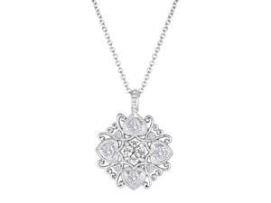 Ryan Jonathan Antique Style Diamond Pendant w/18 Inch Chain in 14K White Gold Ryan Jonathan Antique Style Diamond Pendant w/18 Inch Chain in 14K White Gold