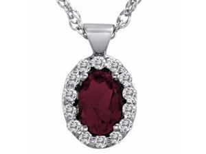 Ryan Jonathan Ruby and Diamond Pendant w/18 Inch Chain in 14K White Gold Ryan Jonathan Ruby and Diamond Pendant w/18 Inch Chain in 14K White Gold