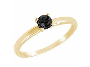 Ryan Jonathan Solitaire Black Diamond Ring in 14K Yellow Gold (4.5 mm) Ryan Jonathan Solitaire Black Diamond Ring in 14K Yellow Gold (4.5 mm)