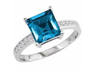 Ryan Jonathan Blue Topaz and Diamond Ring in 14K White Gold Ryan Jonathan Blue Topaz and Diamond Ring in 14K White Gold