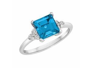 Ryan Jonathan Antique Style Blue Topaz and Diamond Ring in 14K White Gold Ryan Jonathan Antique Style Blue Topaz and Diamond Ring in 14K White Gold
