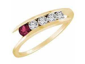 Ryan Jonathan 5 Stone Graduated Diamond and Ruby Ring in 14K Yellow Gold Ryan Jonathan 5 Stone Graduated Diamond and Ruby Ring in 14K Yellow Gold