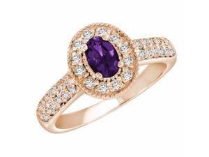 Ryan Jonathan Amethyst and Diamond Ring in 14K Rose Gold Ryan Jonathan Amethyst and Diamond Ring in 14K Rose Gold