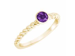 Ryan Jonathan Amethyst Braided Stackable Solitaire Ring in 14K Yellow Gold Ryan Jonathan Amethyst Braided Stackable Solitaire Ring in 14K Yellow Gold
