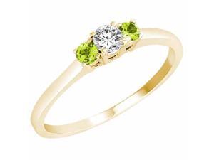 Ryan Jonathan Three Stone Diamond and Peridot Ring in 14K Yellow Gold Ryan Jonathan Three Stone Diamond and Peridot Ring in 14K Yellow Gold