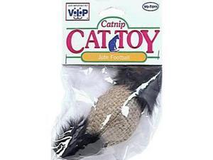 Vo-Toys Jute Colored Football with Fur Cat Toy Vo-Toys Jute Colored Football with Fur Cat Toy