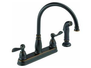 Two Handle Kitchen Faucet DELTA FAUCET CO Delta Kitchen Double Handle 21996LF-OB Two Handle Kitchen Faucet DELTA FAUCET CO Delta Kitchen Double Handle 21996LF-OB