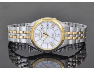 Seiko 5 #SNKL35 Men's Stainless Steel TwoTone White Dial Self Winding Automatic Watch Seiko 5 #SNKL35 Men's Stainless Steel TwoTone White Dial Self Winding Automatic Watch