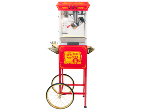 FunTime 8oz Red Popcorn Popper Machine Maker Cart Vintage Style- FT862CR FunTime 8oz Red Popcorn Popper Machine Maker Cart Vintage Style- FT862CR