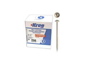 Kreg SML-C250-250 2-1/2-Inch #8 Coarse Washer-Head Pocket Hole Screws, 250-Pack Kreg SML-C250-250 2-1/2-Inch #8 Coarse Washer-Head Pocket Hole Screws, 250-Pack