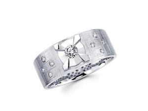 New 14k White Gold Mens Diamond Solitaire Wedding Ring Band .33ct (G-H Color, SI2 Clarity) New 14k White Gold Mens Diamond Solitaire Wedding Ring Band .33ct (G-H Color, SI2 Clarity)