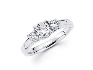 14k White Gold Three 3 Stone Diamond Semi Mount Ring 1/2 ct - 1.5ct Center Stone Not Included 14k White Gold Three 3 Stone Diamond Semi Mount Ring 1/2 ct - 1.5ct Center Stone Not Included